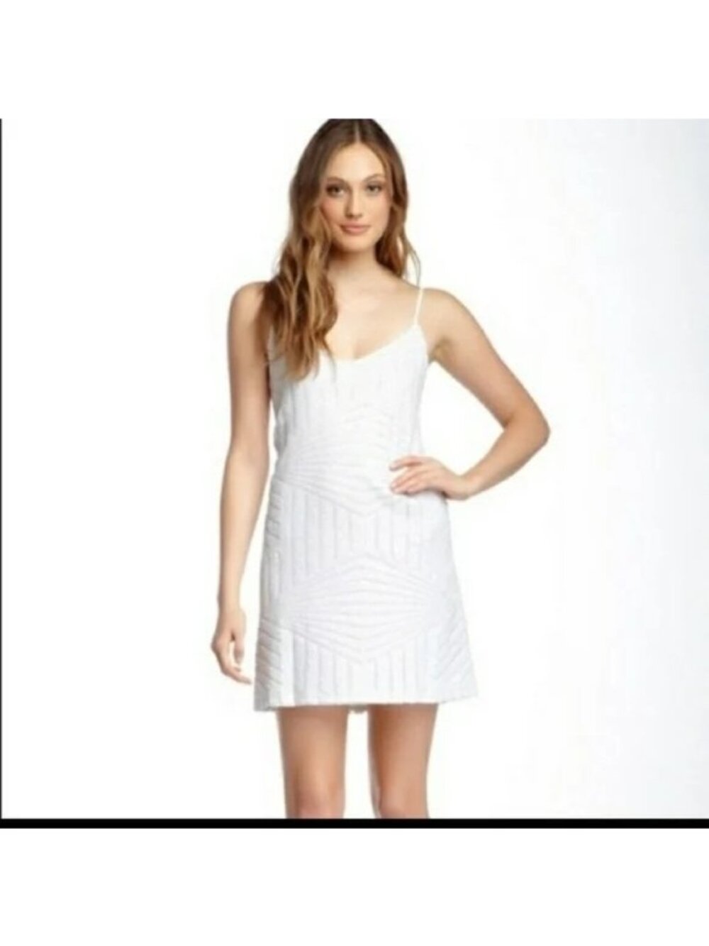 Eight Sixty Bevello White Sequin Mini Dress